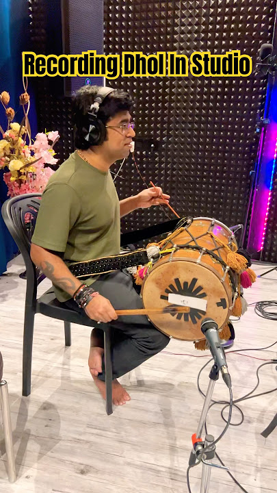 Recording Dhol With My Student in my studio | Janny Dholi #trending #dhol #shorts