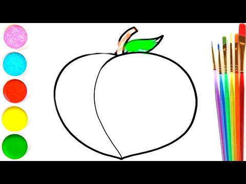 Cách vẽ quả đào và tô màu cho trẻ em Draw a Picture of a Peach