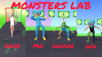 Monsters Lab Gameplay NOOB vs PRO vs HACKER vs GOD | Monsters lab ios