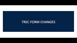 TREC Form Changes - November 2024