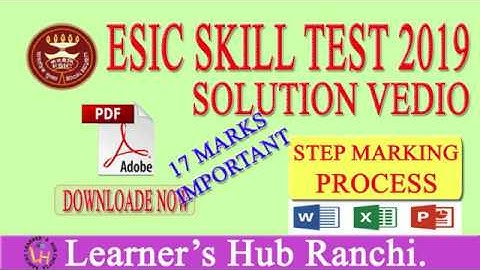 ESIC UDC & STENO SKILL TEST STEP MARKING PROCESS