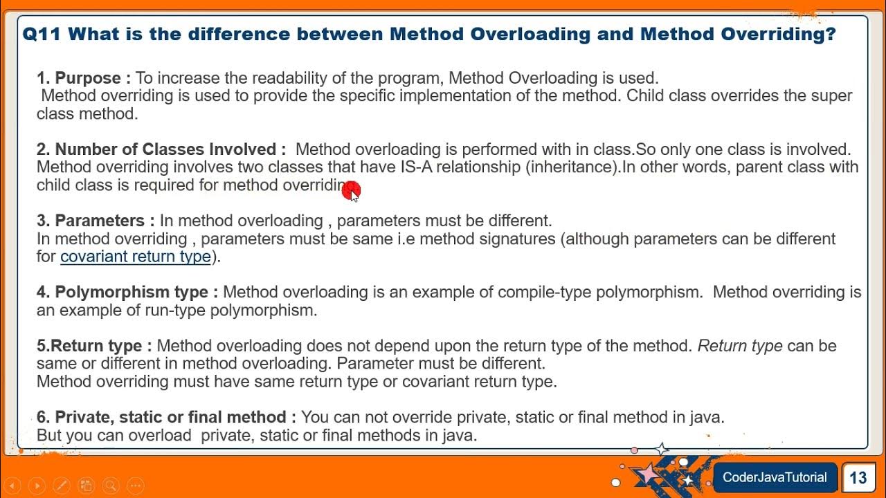 What is the difference between Method Overloading and Method Overriding ...