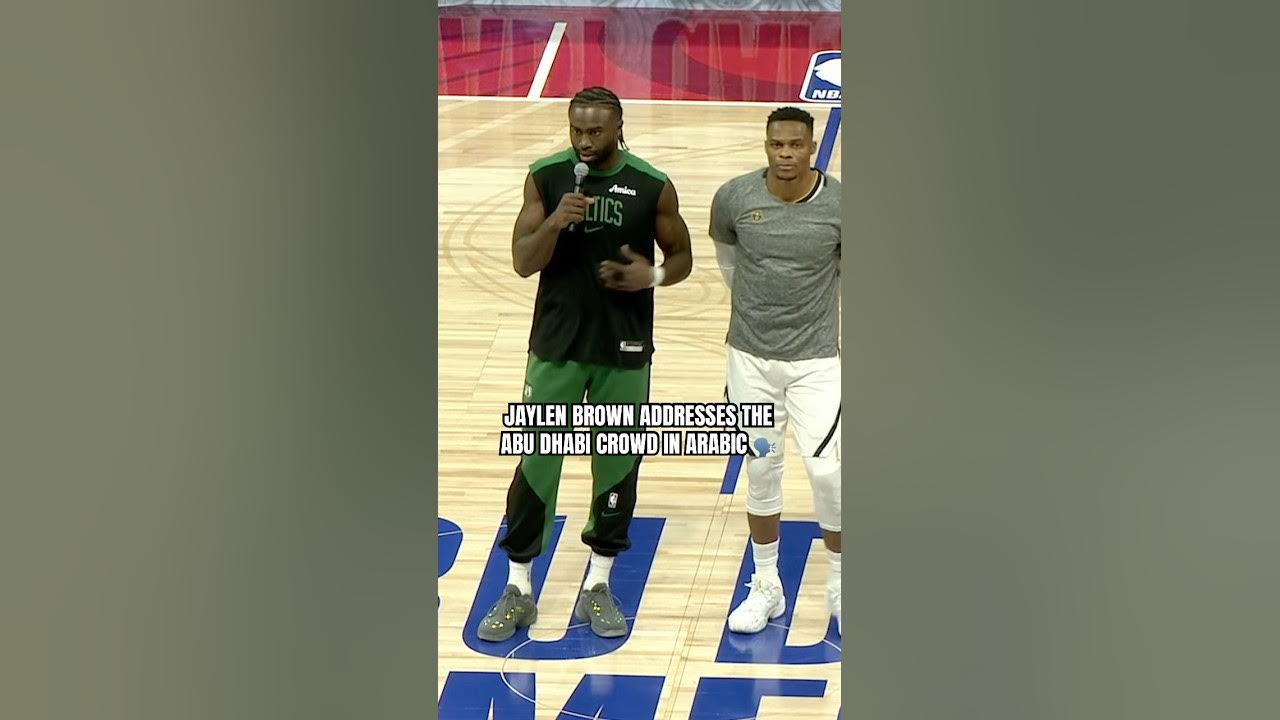Jaylen Brown greets the crowd in Arabic before Celtics-Nuggets game in Abu Dhabi - YouTube Jaylen Brown greets the crowd in Arabic before Celtics-Nuggets game in Abu Dhabi - YouTube