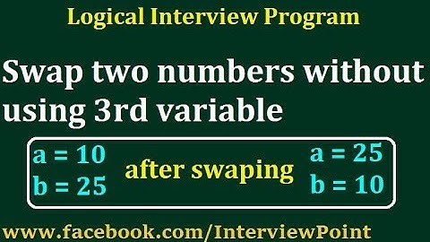 Swap two Number without using 3rd variable program in Java & C# || Interview Program by D.K. Gautam