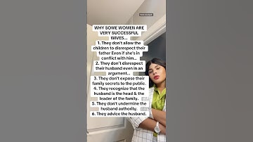 Reason why some women are very successful wives… #relationship #marriage #couples