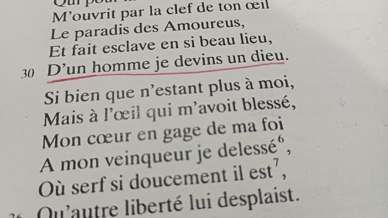 Lecture d'un poème extrait des Amours de Ronsard 