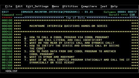 COBOL Practical 3: Static Call and Dynamic Call in COBOL and Concepts