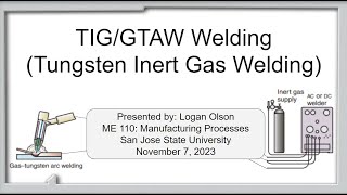 Tig Welding Manufacturing Process Me 110, Sjsu