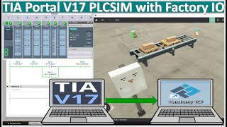 PLCSIM S7-1500 connect with Factory IO software LAD Language PLCSIM S7-1500 connect with Factory IO software LAD Language