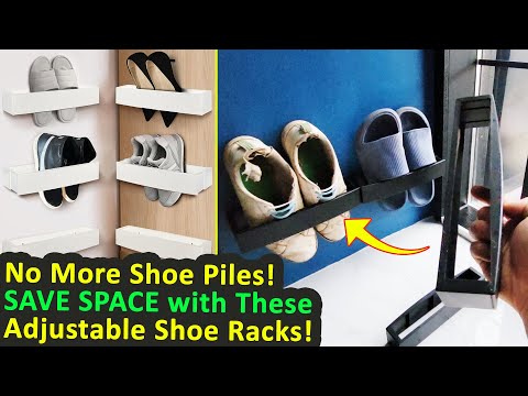 Installing Space Saving Modern Floating Shoes Holder Storage Shoe Organizer - Wall Mounted Shoe Rack