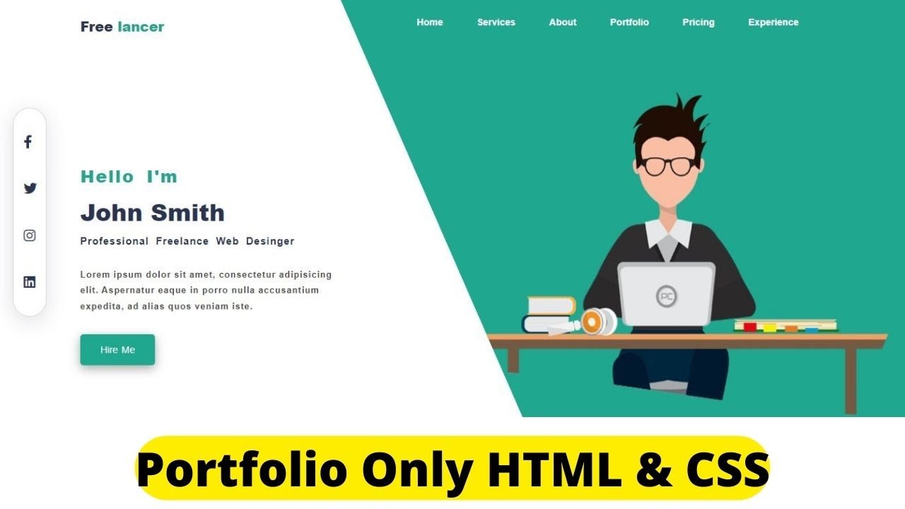 Amazing Portfolio Website Using HTML & CSS|| Template Making With Only ...