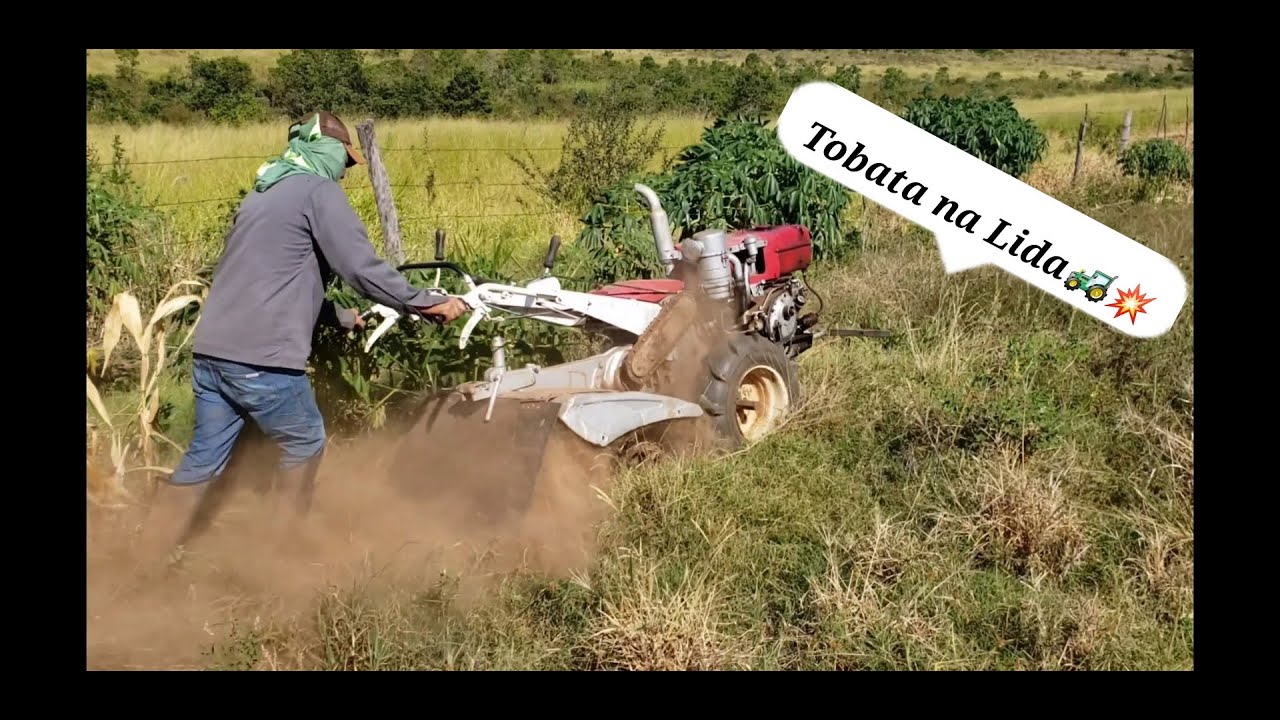 Tobata YANMAR tc10  trabalhando com a rotativa !