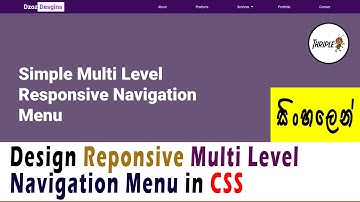 HTML & CSS Web Designing 18 - Responsive Multi Level Navigation Menu only using CSS - Sinhala