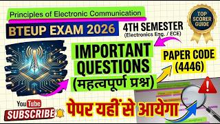 Principles of Electronic Communication | Most Expected Questions 💯 BTEUP Diploma
