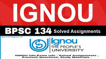 BPSC  134    IGNOU  | ALL SOLVED ASSIGNMENT  2020-21