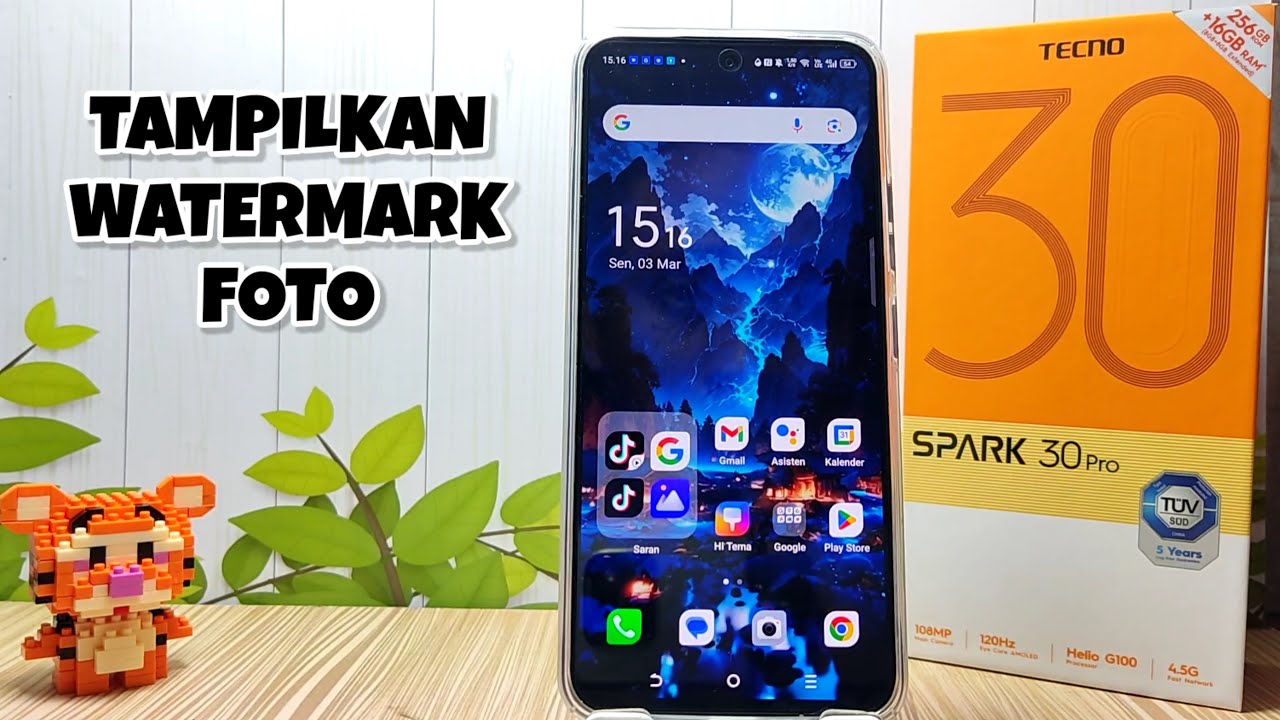 Cara Menampilkan Watermark Foto Di HP Tecno Spark 30 Pro - YouTube