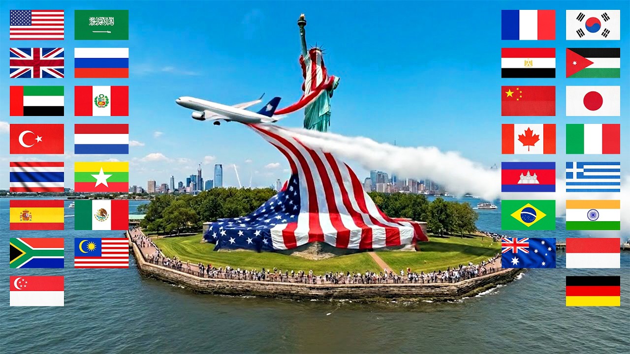 Airplane Pulls Flag! Which World Landmark would you reveal? 🌍✈️ 4K AI ASMR reveal
