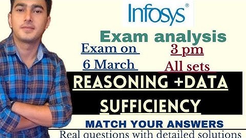 Infosys Exam Reasoning Ability + Data sufficiency Questions||6March Exam|Solutions with shorttricks