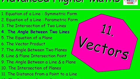 11.4 Vectors 4: The Angle Between Two Lines - Advanced Higher Maths Lessons @MrThomasMaths