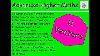 11.4 Vectors 4: The Angle Between Two Lines - Advanced Higher Maths Lessons @MrThomasMaths