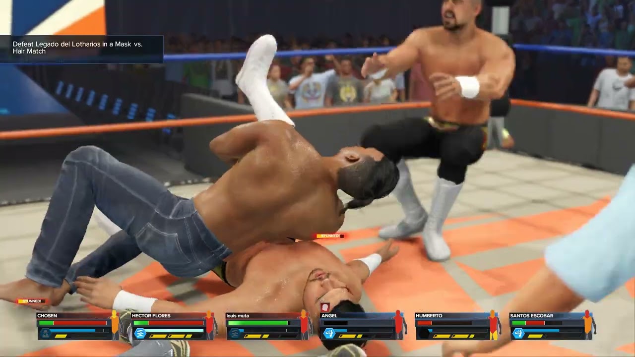 wwe2k23 MYRISE 6man tag match Mask VS Hair Match