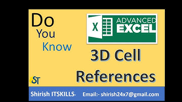 Microsoft excel 3d cell references | Excel 3d Tutorial
