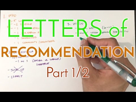 Letters of Recommendation for Pre-Meds and Medical School (with Template) - Part 1