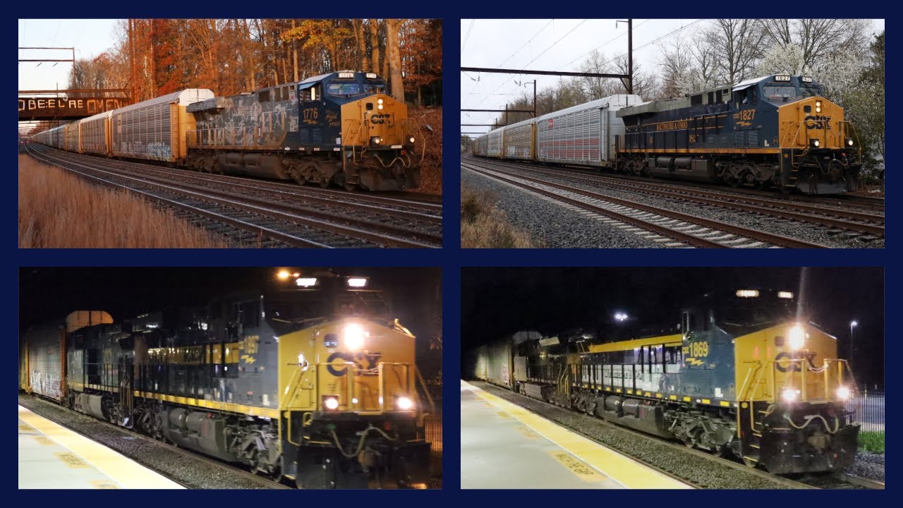 CSX M218 Reroute Autorack Trains On The CSX Trenton Subdivision - YouTube