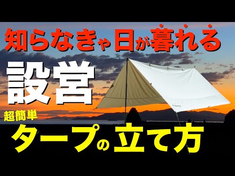 【禁断のワザ⁉️】すぐに使えるタープ設営テクニック！これを見れば夏キャンプの設営で困らない！キャンプ初心者さん必見🔰(XincampingTCタープ)