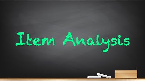 Item Analysis