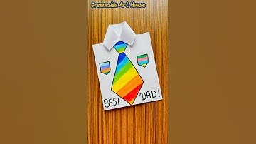 Cute & Easy Father’s Day Card 🌈💙 #shorts #diy #fathersday #shortvideo