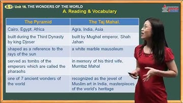 Tài liệu tiếng Anh lớp 11 - Unit 16. The Wonders Of The World - Reading And Vocabulary