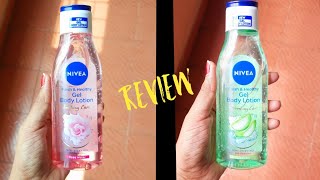 Nivea gel body lotion review| new nivea body gel review| nivea aloe vera | nivea rose water gel - YouTube