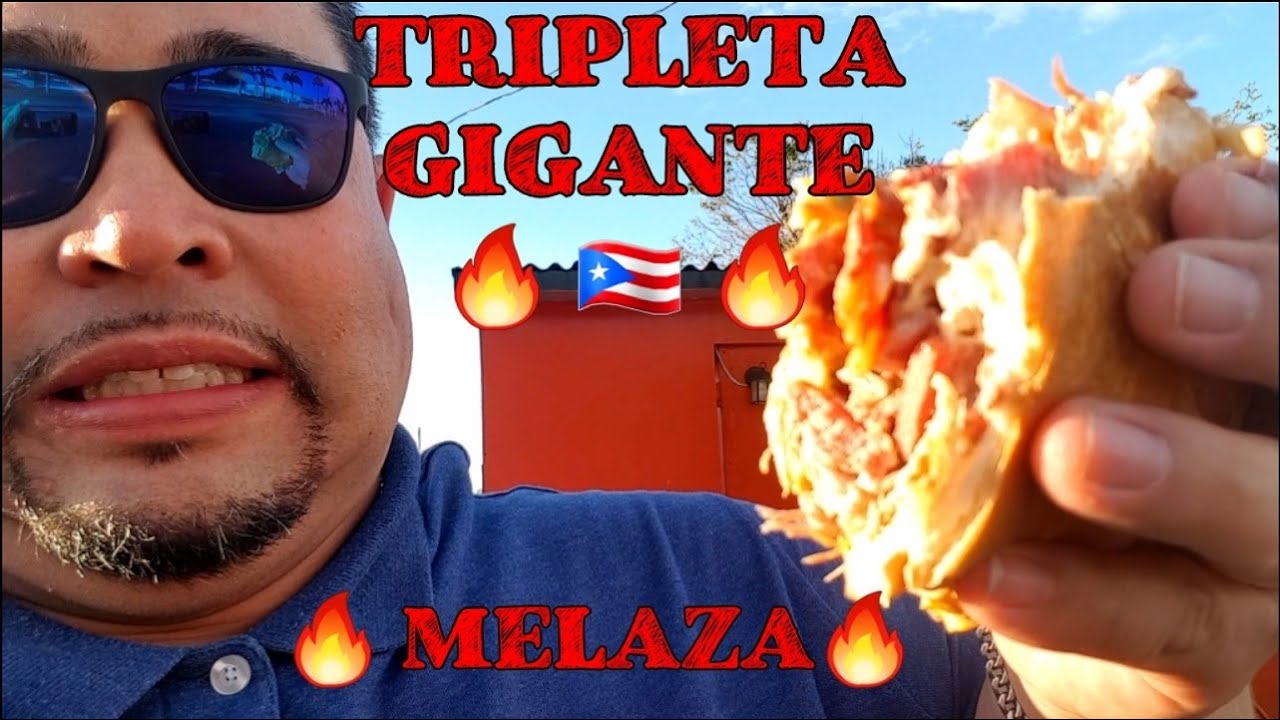 Probando La Mejor TRIPLETA Boricua Comida callejera de Carolina Puerto ...