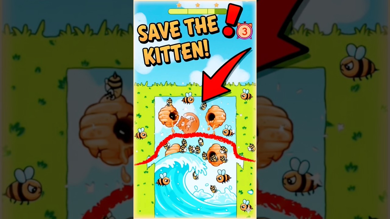 Save the Cat! 🐱 Bees vs Cat Challenge 🐝 