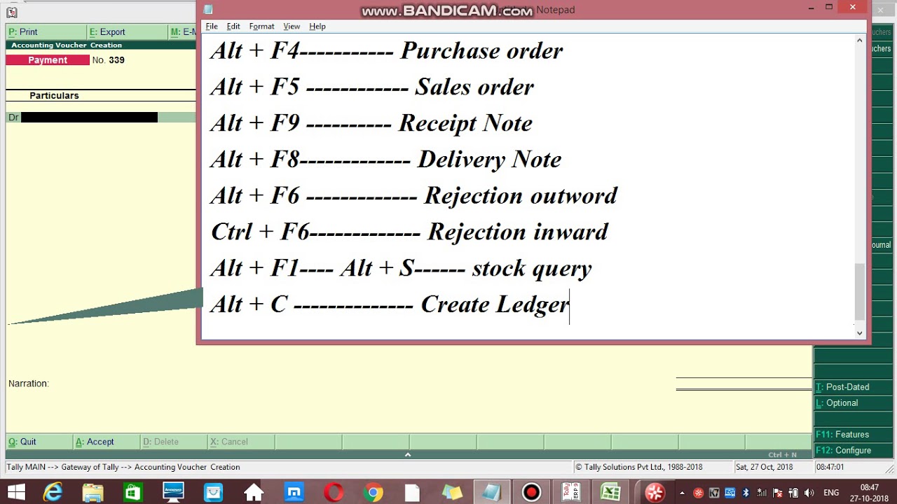 Tally Shortcut Keys YouTube