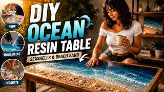 DIY Ocean Resin Table 🌊 | Amazing Seashell &amp; Beach Sand Coffee Table ASMR