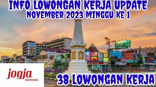 LOWONGAN KERJA HARI INI 'YOGYAKARTA' NOVEMBER 2023 MINGGU KE 1