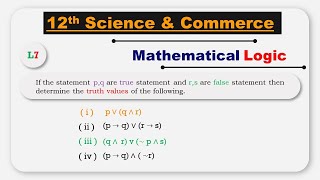 If the statement p, q are true statement & r, s are false statement then determine the truth values