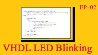 FPGA LED blink VHDL | FPGA learn by Examples Ep02 | VHDL clock divider example | vhdl proces