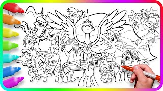 MY LITTLE PONY Coloring Pages. How to draw My Little Pony. Easy Drawing Tutorial Art. MLP