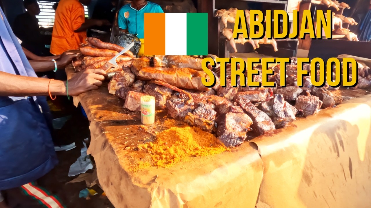 ABIDJAN VLOG culinaire Street food foutou, attiéké, garba, choukouya...