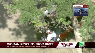 Video: Woman rescued from river in Amador County