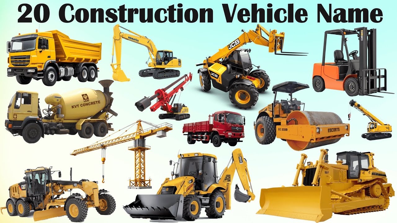 20 Construction Vehicles Names | Construction Vehicles Trucks ...