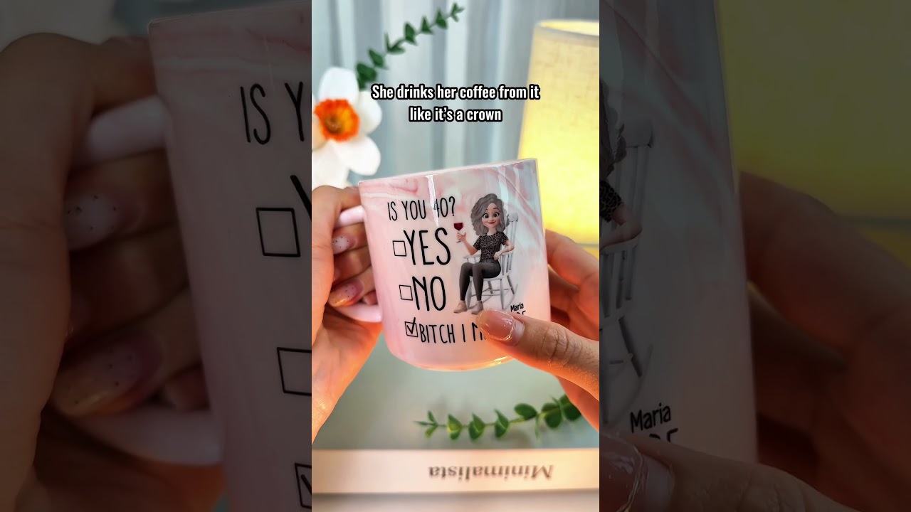 Birthday Gifts For Women, Friends, Mom | Turning Custom Age | Personalized Marble Mug