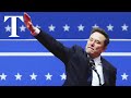 Elon Musk makes awkward salute on stage in Washington DC