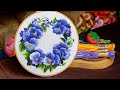 [Free Pattern]🌸Explore the Beauty of Pansy Flowers🌸Hand Embroidery Art