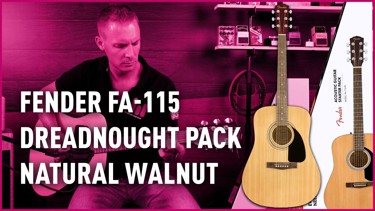 FENDER フェンダーFA-115 Dreadnought Acoustic Guitar Natural Bundle with  フェンダーPlay Onl