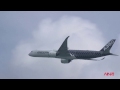 Airbuss a350900 xwb airliner flies low over the singapore airshow  aintv express