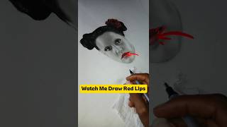 Drawing A Realistic Red Lips with Colored Pencils | Timelapse Video Drawing Tutorial 🎨